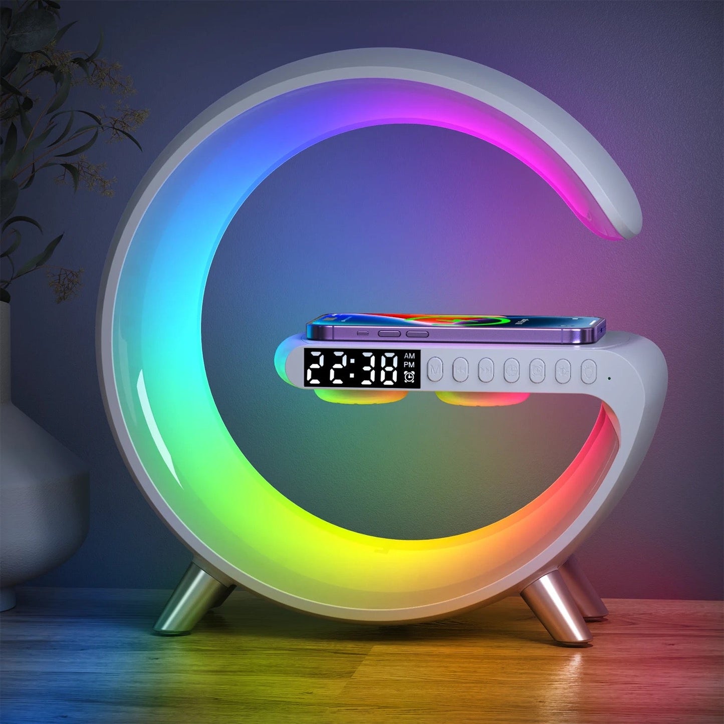 Lumière led avec chargeur sans fils